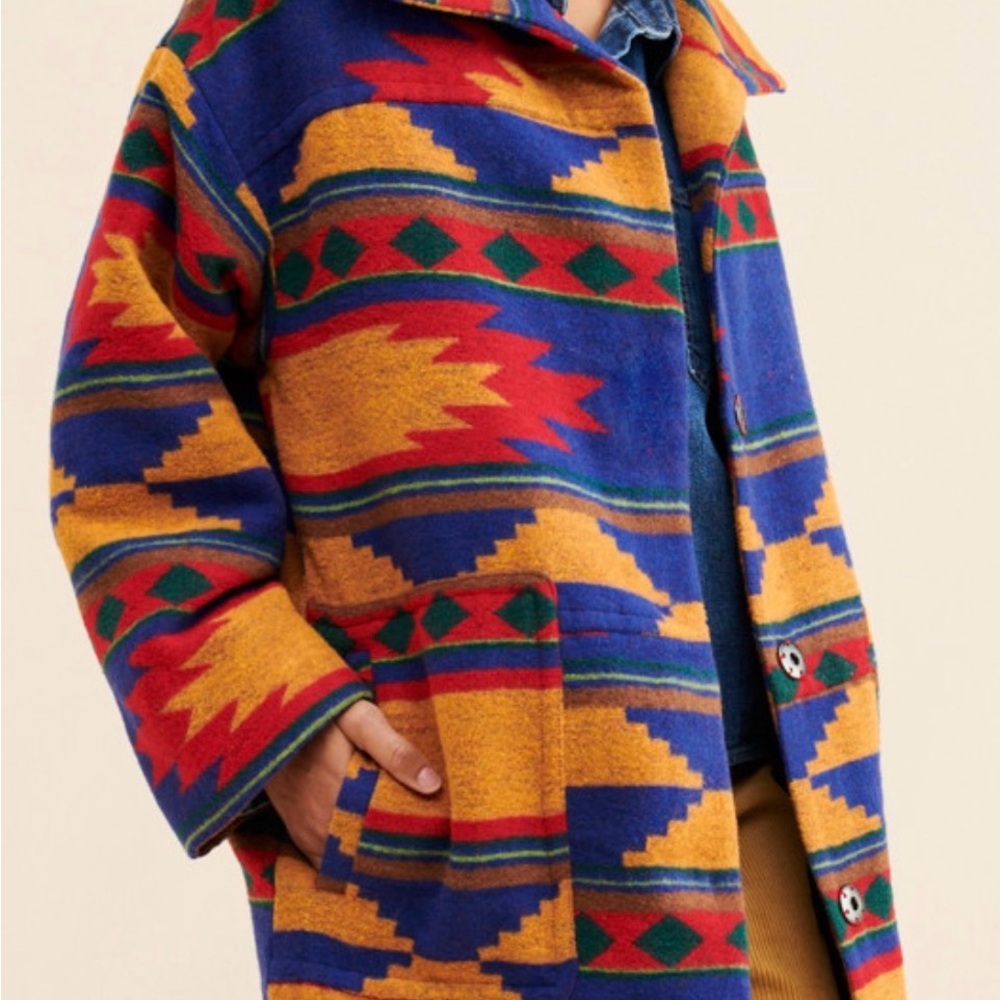 BDG Multicolor Patterned Blanket Coat - image 7
